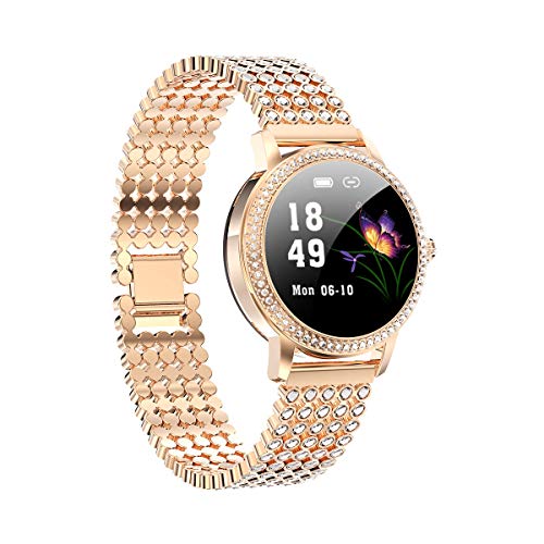 Aliwisdom Smartwatch per donna bambini, 1,08'' rotondo Smartwatch Fitness  Tracker Impermeabil orologio fitness Cinturino in metallo per iphone  Android, con Promemoria intelligente (oro rosa)